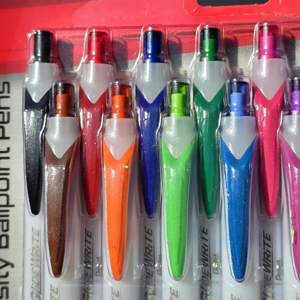 Pentel GlideWrite Ballpoint Pen 1.0mm 14/Pkg-Assorted Colors Super-Low Viscosity